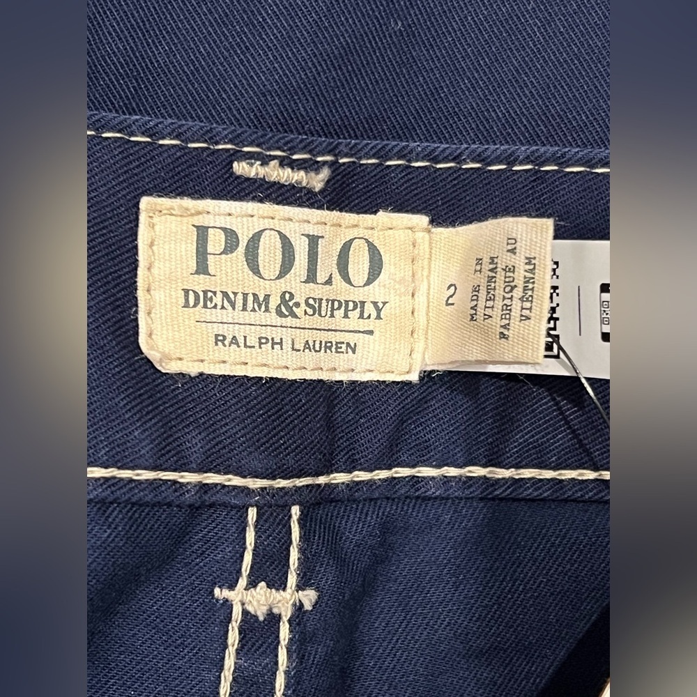 Polo Ralph Lauren Pant Womens Cotton Twill Utility Navy Straight Leg Size 2 - Picture 14 of 16